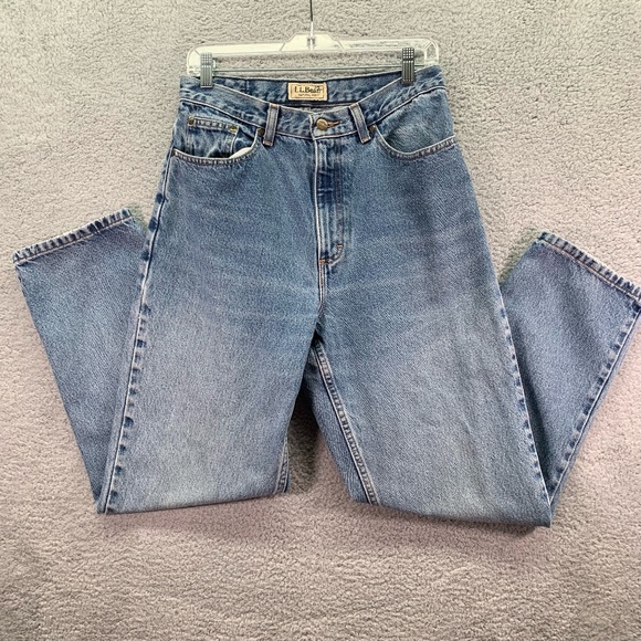 LOT OF 2 Vintage LL Bean Mom Jeans Denim Women's 6 R High Waist Relaxed Y2K 90s - Picture 1 of 16